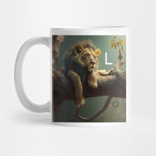 Letter L for Lounging Lion AdventuresOfSela Mug